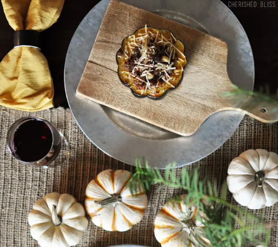 Apple and Sausage Stuffed Acorn Squash