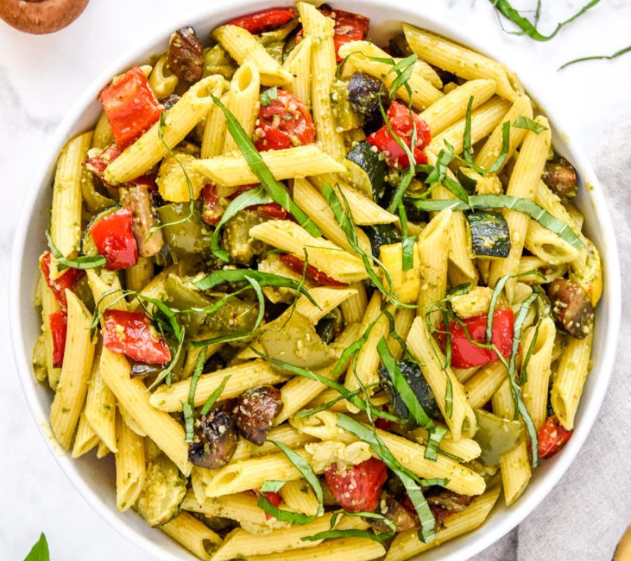 Pesto & Roasted Vegetable Pasta Salad