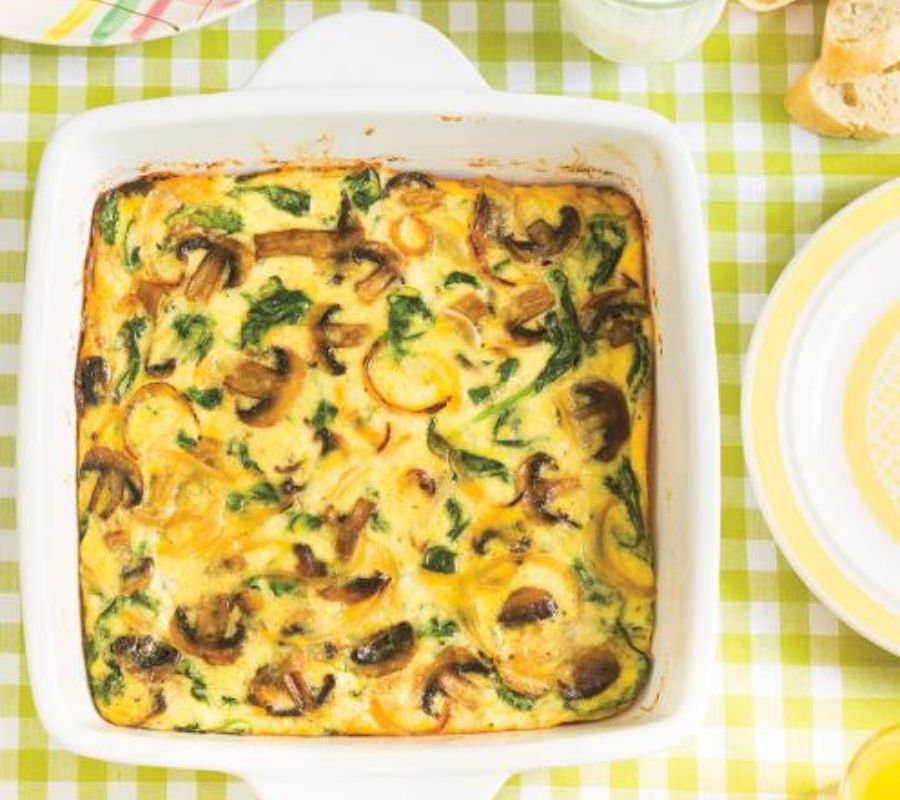 Roasted Mushroom and Spinach Frittata