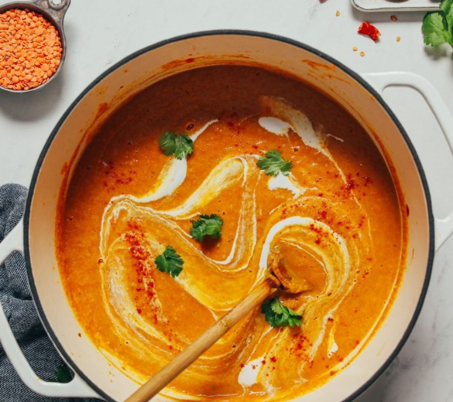 Spiced Cauliflower & Lentil Soup