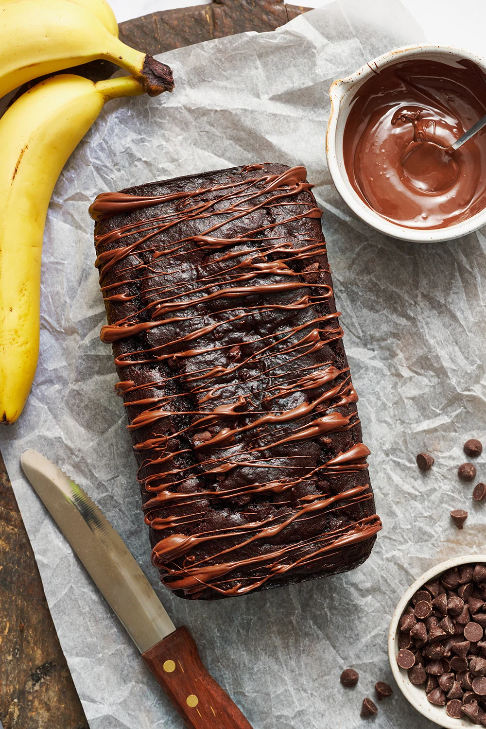 Double Chocolate Banana Bread with Nuts